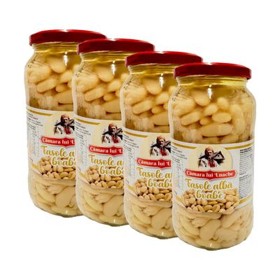 Camara Lui Enache Fasole Alba 540G Enache'S Chamber White Bean Beans The Taste of Tradition Sterilized Product Product of Romania Pack of 4