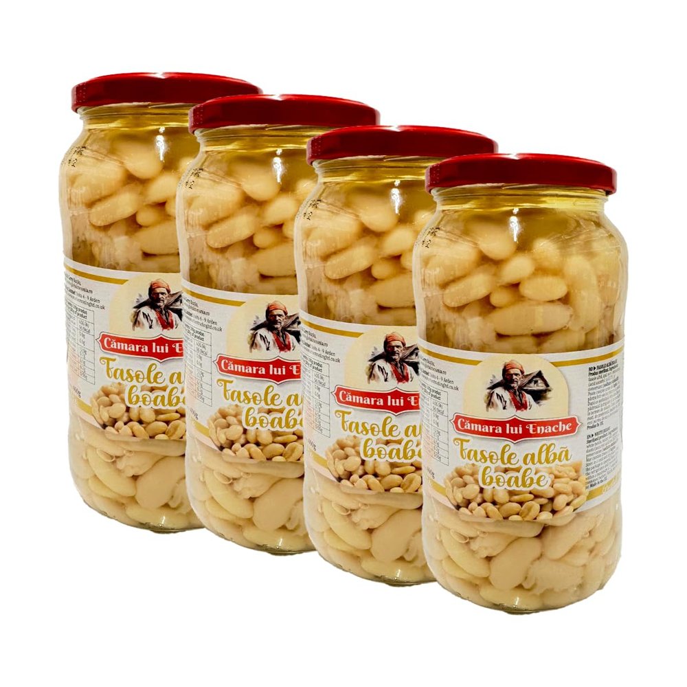 Camara Lui Enache Fasole Alba 540G Enache'S Chamber White Bean Beans The Taste of Tradition Sterilized Product Product of Romania Pack of 4