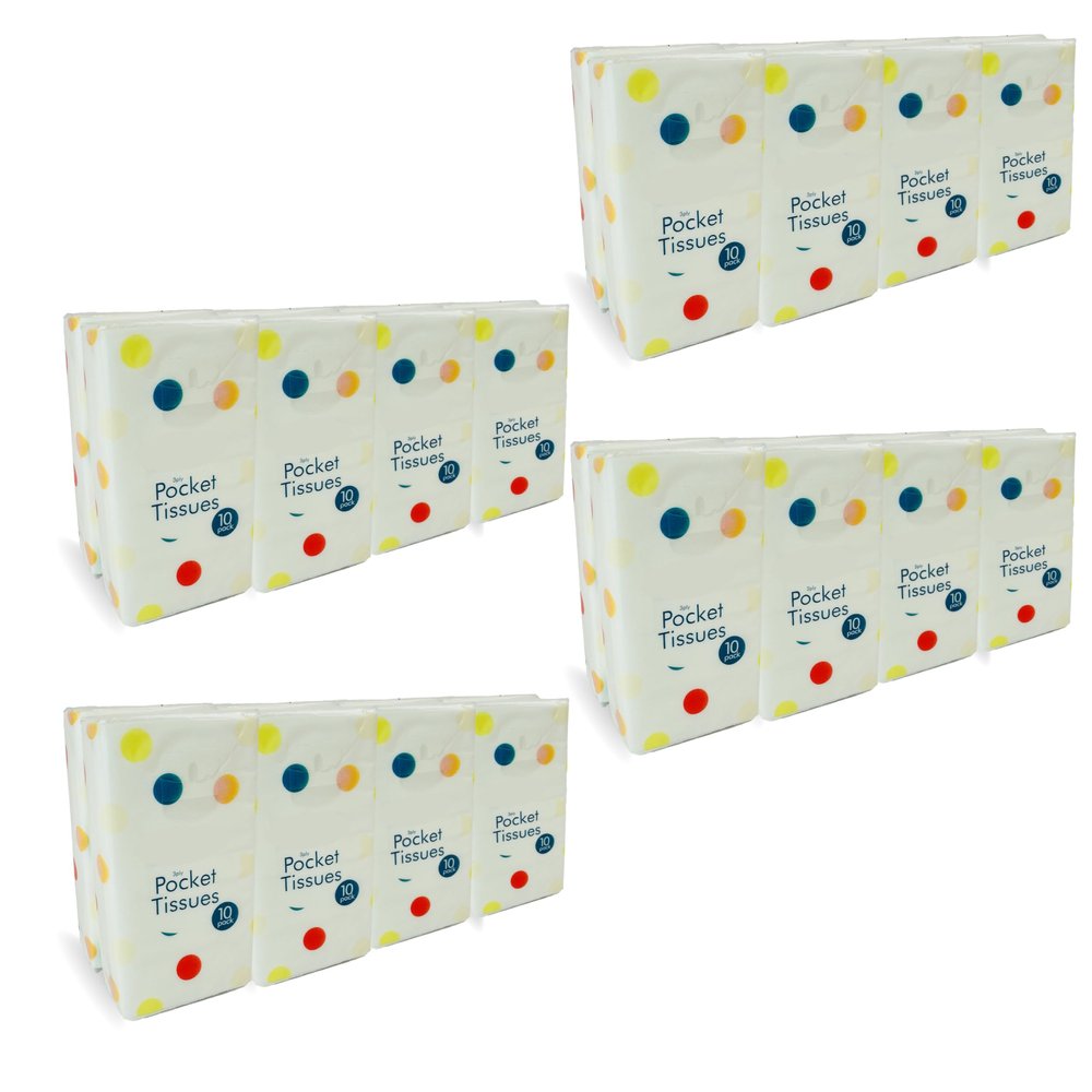 Lizzy 48 Pack (480 Piece) Pocket Tissues | Multipack Ultra Soft 3-Ply Travel Size Napkins | Makeup, Beauty, Home Care, Travel, Party Facial Clean Handy UK