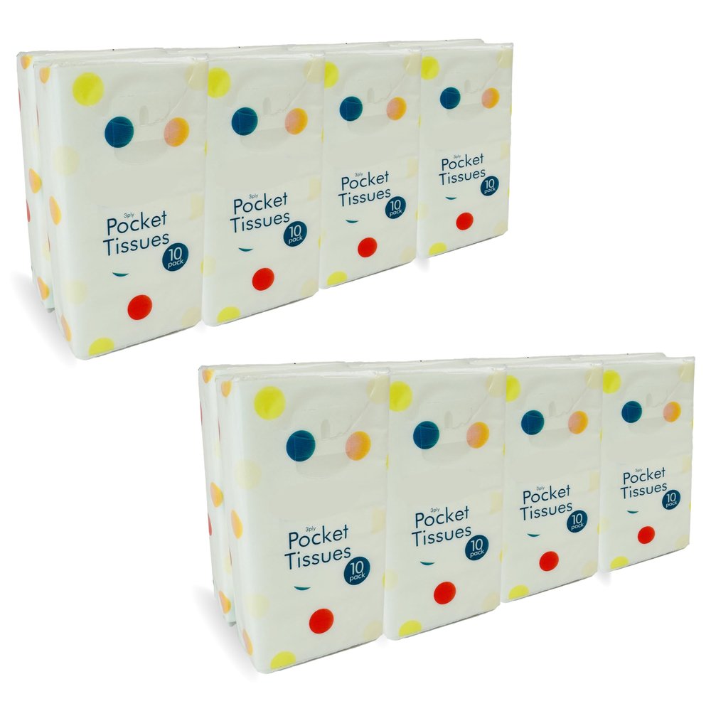 Lizzy 16 Pack Pocket Tissues (160 Sheets) | Ultra Soft 3 Ply Travel Size Facial Tissues | Compact Multipack for Bag, Car, Office & Everyday Use