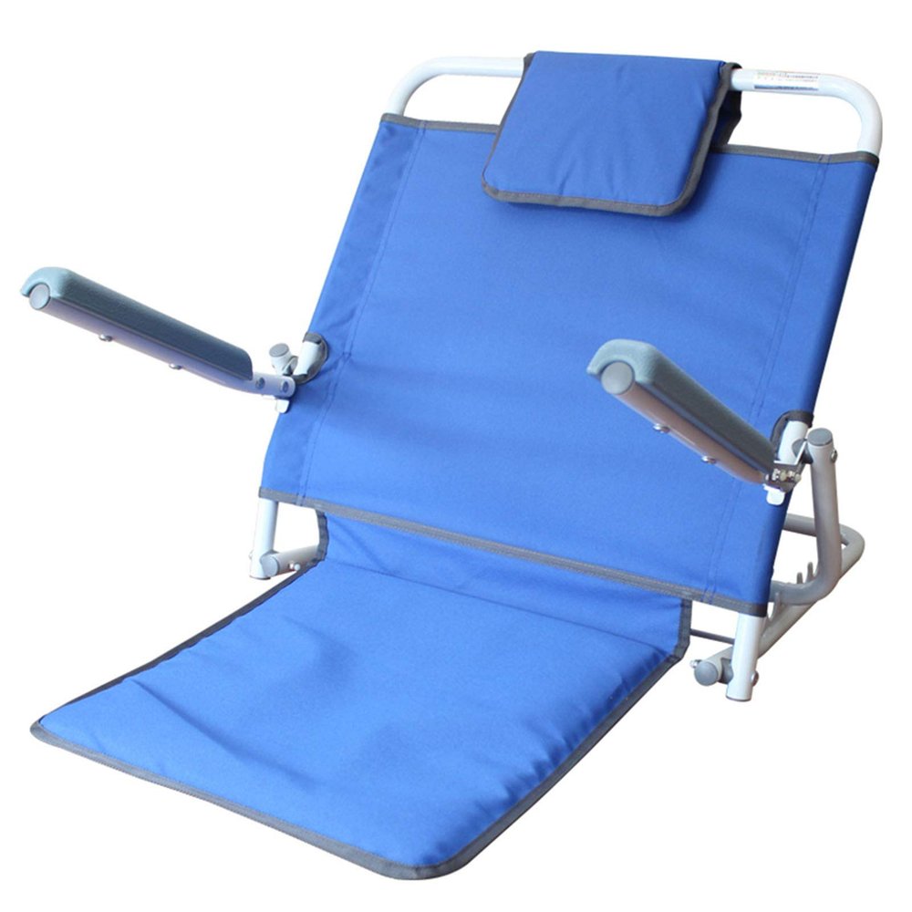 Adjustable Padded Elderly Disability Nursing Backrest 7-Position Adjustable Comfy Backrest Reclining Support with Humanized Armrest,Read, Eat, Watch TV in Bed for Bay Window Reading Watching Gaming