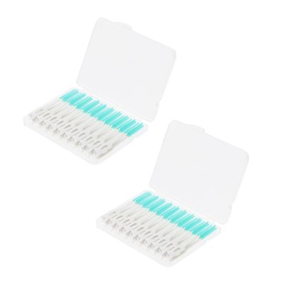 HAPINARY 80pcs Interdental Brushes for Oral Care Elastic Massage TPE Bristles and Plastic Handle, Portable and Effective Teeth Cleaning Tools for Home and Traveling Use