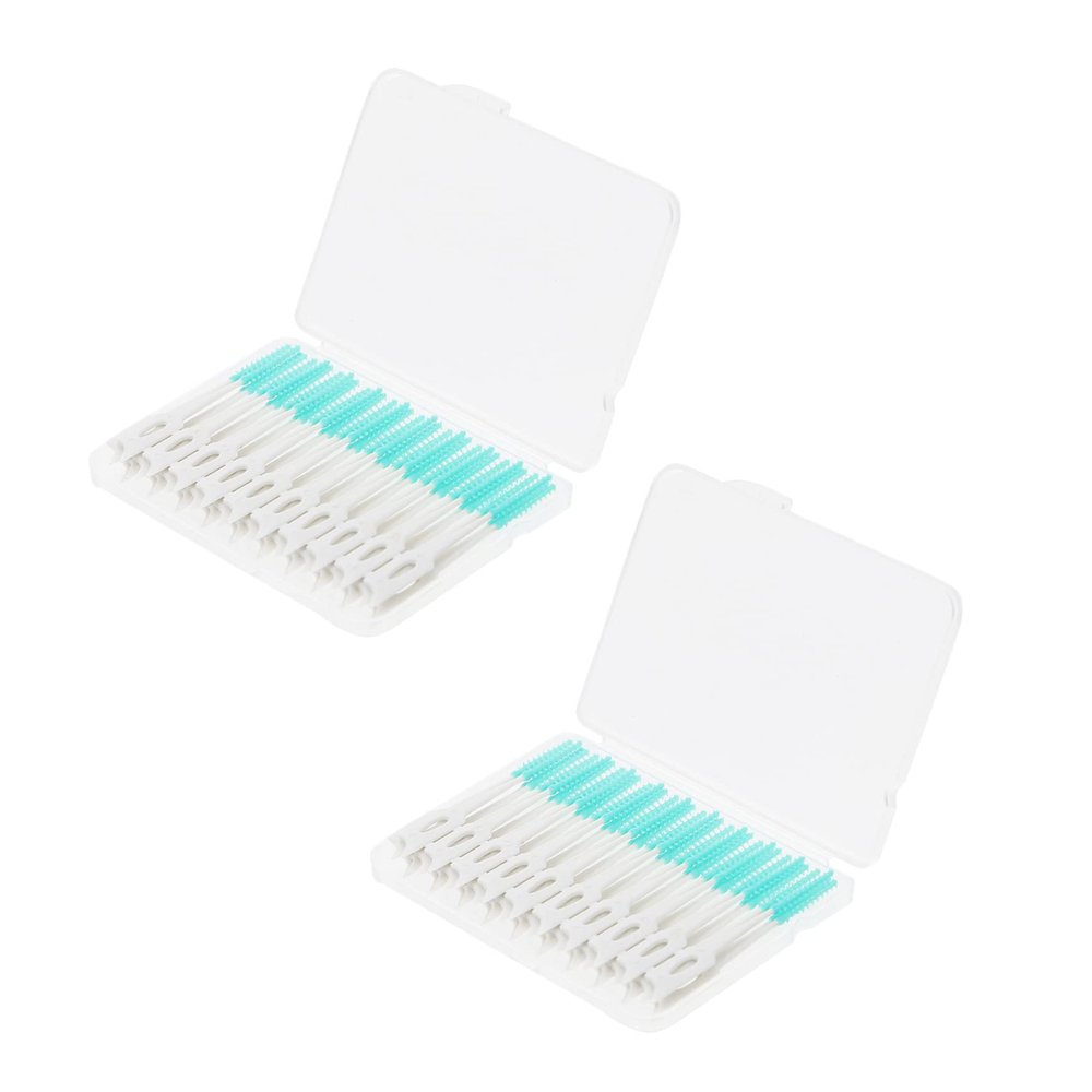 HAPINARY 80pcs Interdental Brushes for Oral Care Elastic Massage TPE Bristles and Plastic Handle, Portable and Effective Teeth Cleaning Tools for Home and Traveling Use
