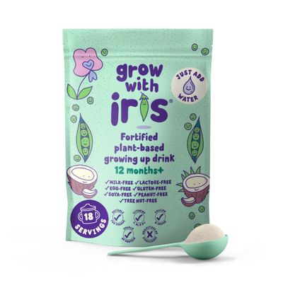 Fortified Dairy-Free Toddler Milk Alternative - Plant-Based Growing Up Drink for Kids 12 months+ Allergen Free, Vegan, with Calcium, Iodine, Vitamins C, D, B12 - Grow with Iris, 540g (18 servings)