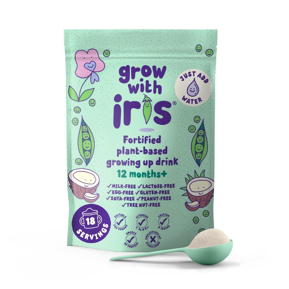 Fortified Dairy-Free Toddler Milk Alternative - Plant-Based Growing Up Drink for Kids 12 months+ Allergen Free, Vegan, with Calcium, Iodine, Vitamins C, D, B12 - Grow with Iris, 540g (18 servings)