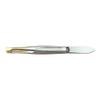 Kiepe - Touch Tweezers, Facial Hair Removal,Carbon Steel Tweezers for Chin, Cheek, and Face Grooming (0049 Oblique Golden Slanted Tips 3.5 Inch (9cm)) view 1