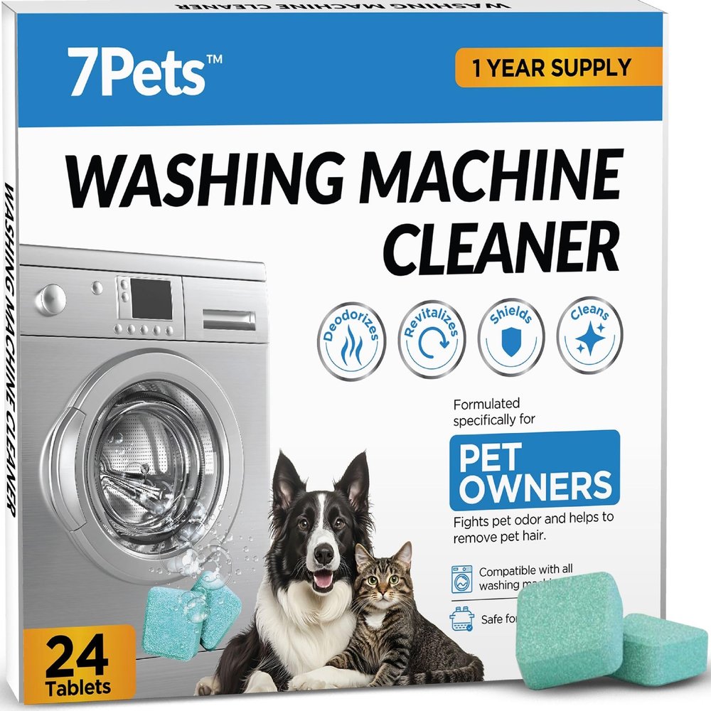 Washing Machine Cleaning Tablets, 24 Pieces, 1 Year Supply for Pet Owners, Deep Cleaning, Descaler for HE, Top and Front Load Washing Machines, Septic Safe and Eco-Friendly, Removes