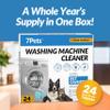 Washing Machine Cleaning Tablets, 24 Pieces, 1 Year Supply for Pet Owners, Deep Cleaning, Descaler for HE, Top and Front Load Washing Machines, Septic Safe and Eco-Friendly, Removes view 2