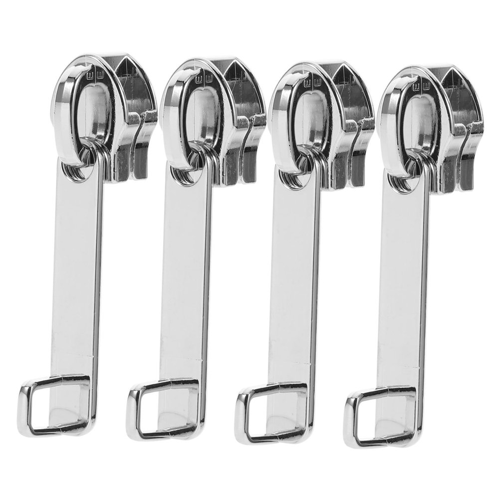 Artibetter 4pcs Metal Replacement Zipper Pull for Suitcase and Luggage Zipper Slider Replacement Parts with Single Layer Lock Hole Silver