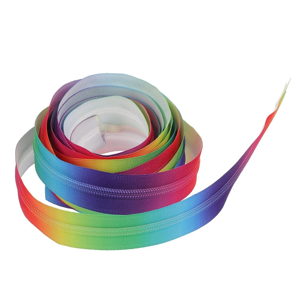 LALAFINA Rainbow Nylon Coil Yard Zipper for Clothing Design, 5 Thick Replacement Fastener for Pillowcases and Skirt Suits, Sewing Craft Work