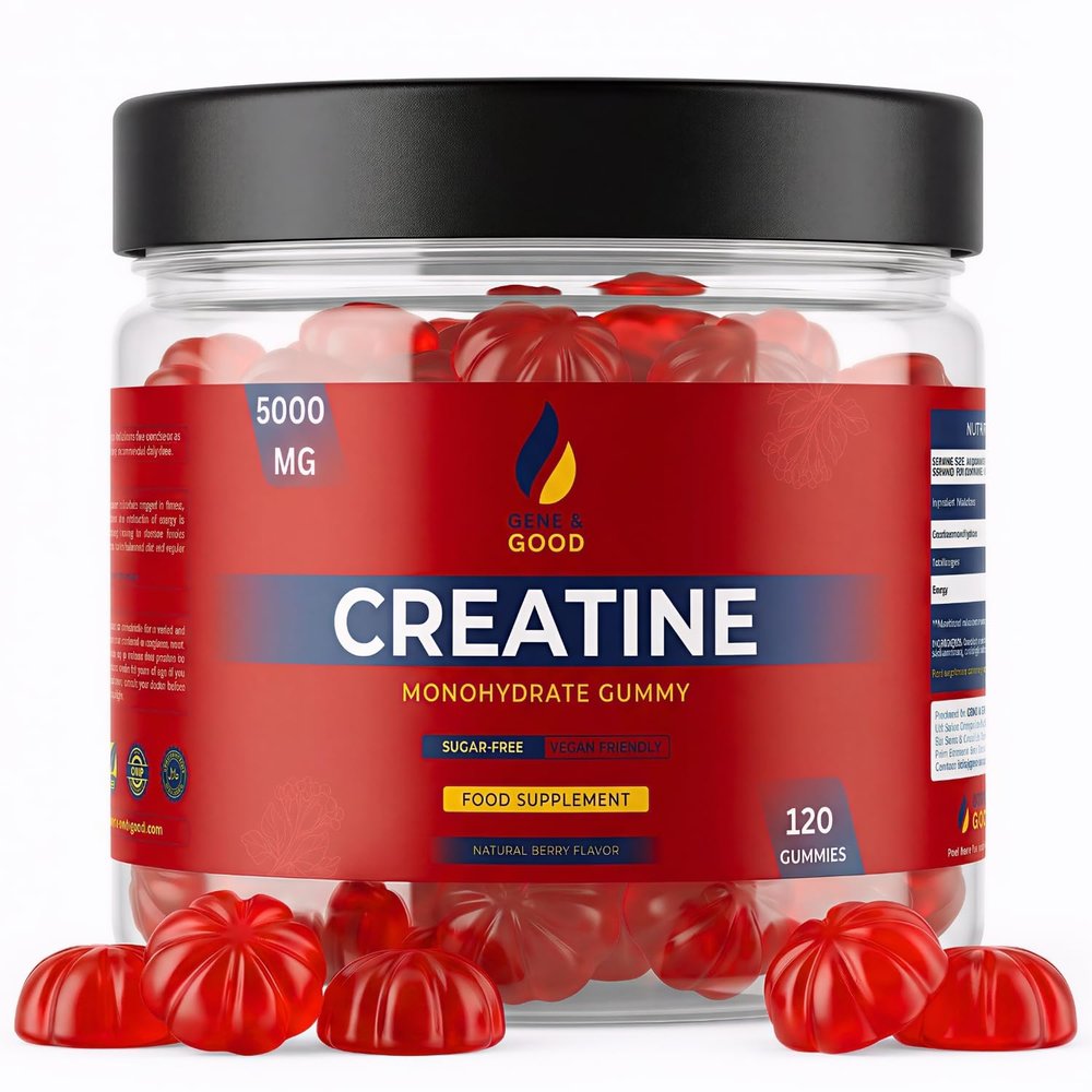 Gene & Good Creatine Monohydrate Gummies 5000mg- 5X120 Gummy - Mixed Berry Flavor - Pre-Workout Creatine Gummies for Men & Women - Vegan, Halal, Gluten-Free (Pack of 5)