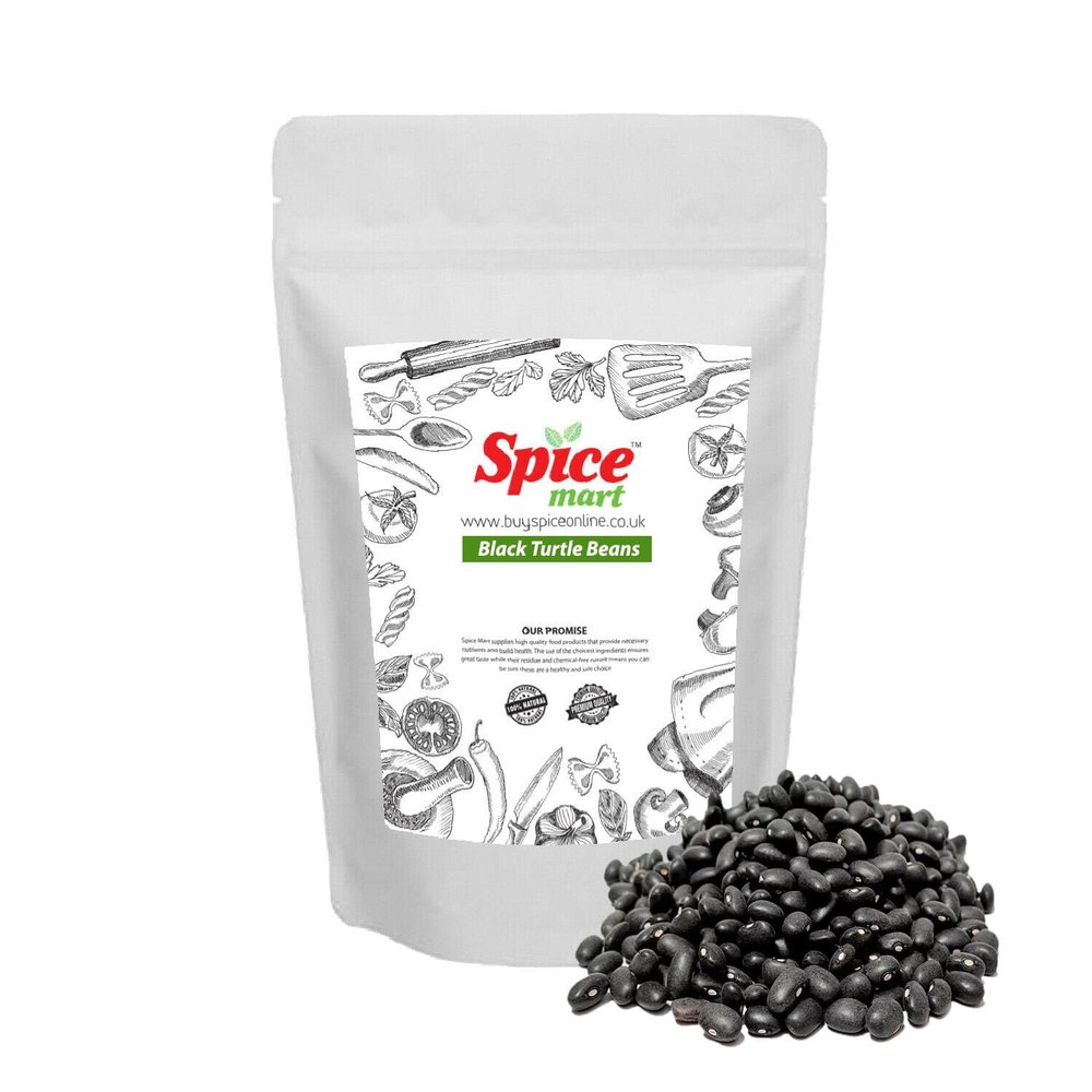 2kg | Black Turtle Beans Premium Quality by Spice Mart (2000 Grams)