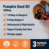Pumpkin Seed Oil Capsules - Cold Pressed Extra Virgin, 180 Vegan Softgels (60 Days) | High Strength 3000mg with Omega 6 & 9 for Prostate, Urinary, Hair & Heart Support | STERLING NUTRITION view 2