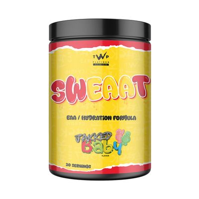 TWP Nutrition Platinum Series SWEAAT, EAA & Hydration Formula, Pre, Intra and Post Workout Powdered Drink, Zero Sugar, 450g and 30 Servings, 5 Great Flavours (450g, Jakked Baby)