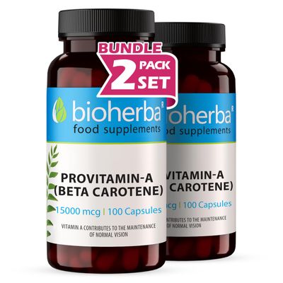 Beta-Carotene 15,000 mcg 200 Capsules | High-Potency Provitamin A Supplement for Skin, Vision and Immune Support by BIOHERBA