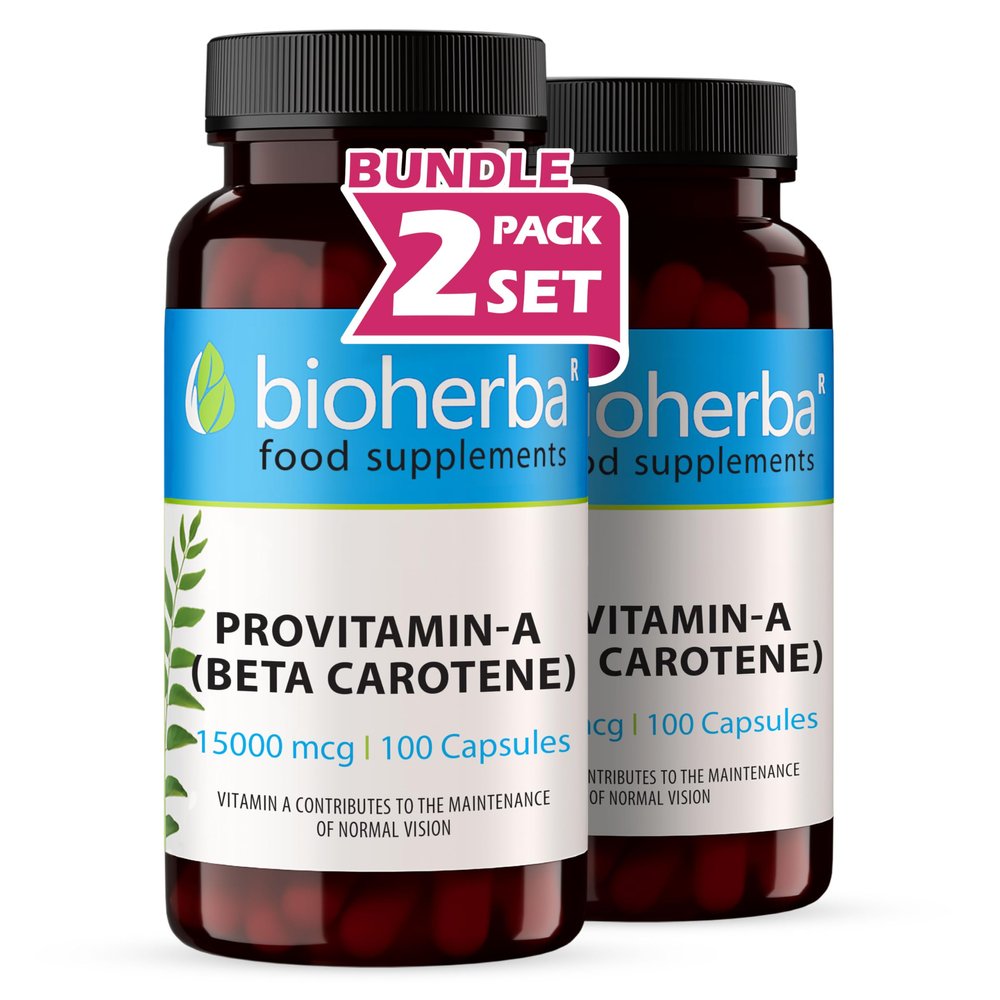Beta-Carotene 15,000 mcg 200 Capsules | High-Potency Provitamin A Supplement for Skin, Vision and Immune Support by BIOHERBA
