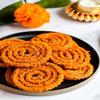 Traditional Rice & Wheat Flour Chakri (Chakli) Crunchy Snack with Sesame Seeds & Spices (Pack of 1 * 7 piece) view 2