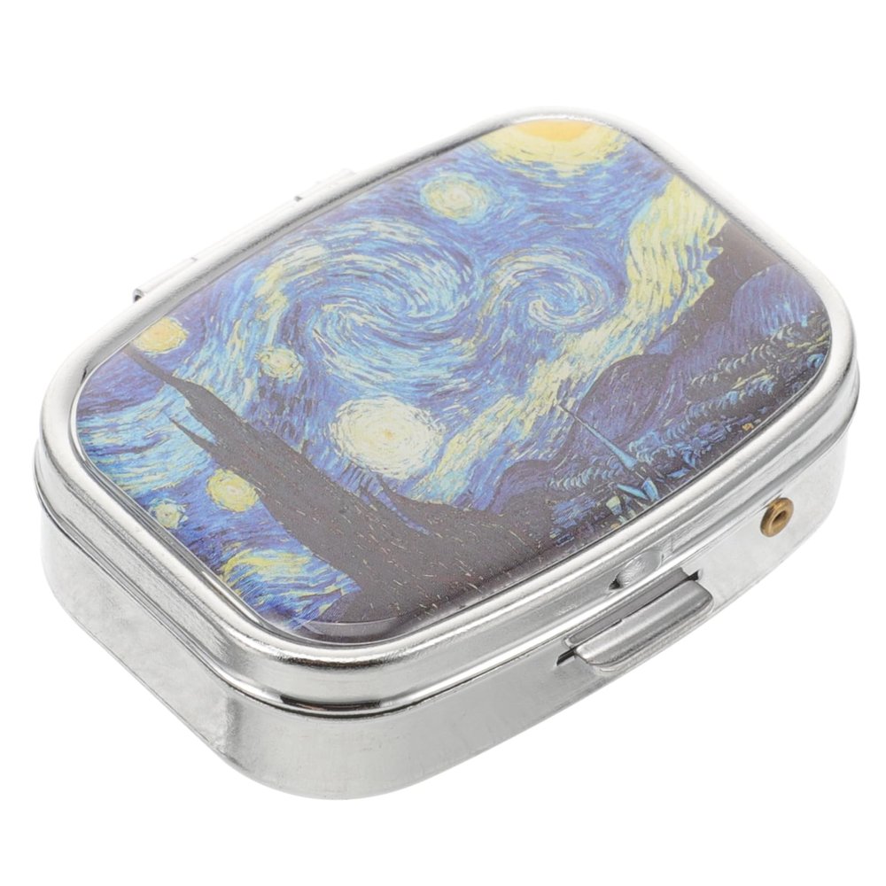 TOVINANNA Metal Pill Box Case Small for Purse Pocket Travel Case Compartments Organizer for Medicine Vitamin Storage for Daily Use Traveling