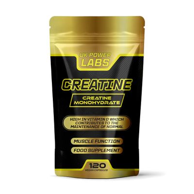 Creatine Monohydrate Capsules - 5200mg per Serving - 120 Vegan creatine Tablets to Support Muscle Growth and Function - UK Power Labs