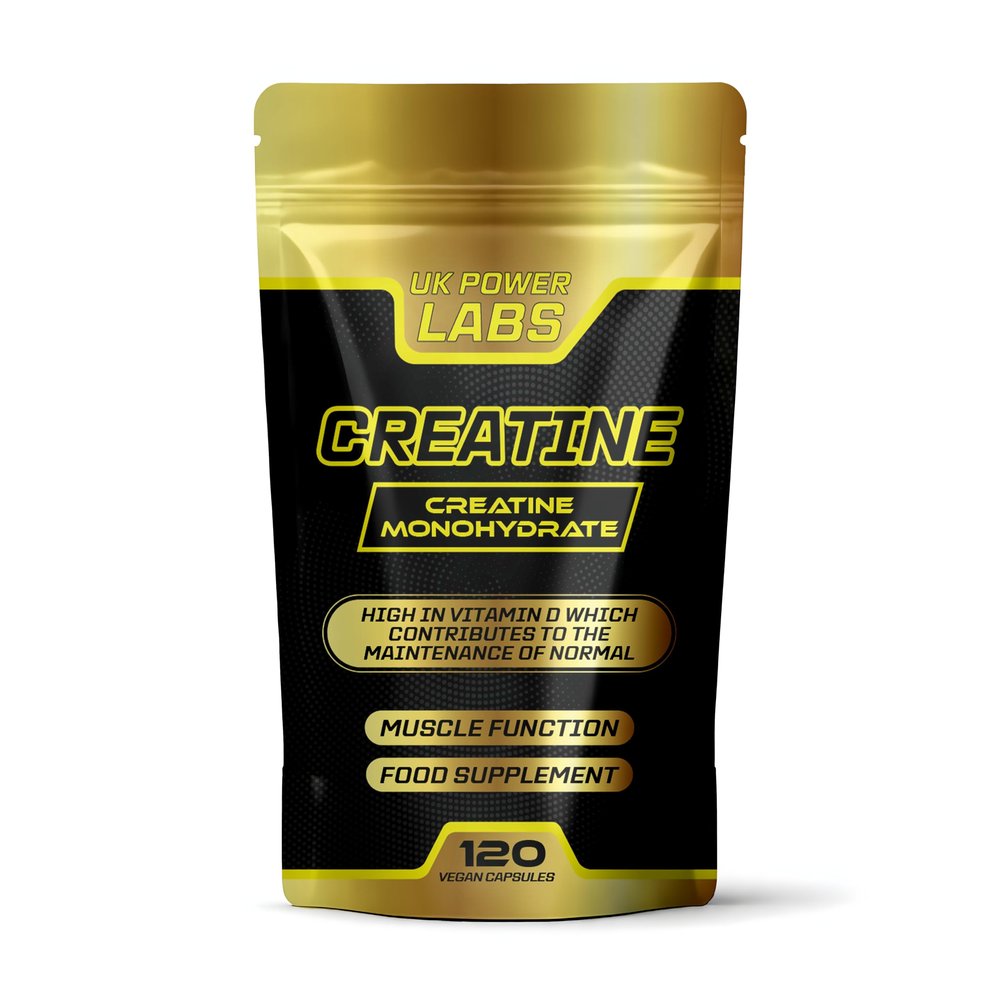 Creatine Monohydrate Capsules - 5200mg per Serving - 120 Vegan creatine Tablets to Support Muscle Growth and Function - UK Power Labs