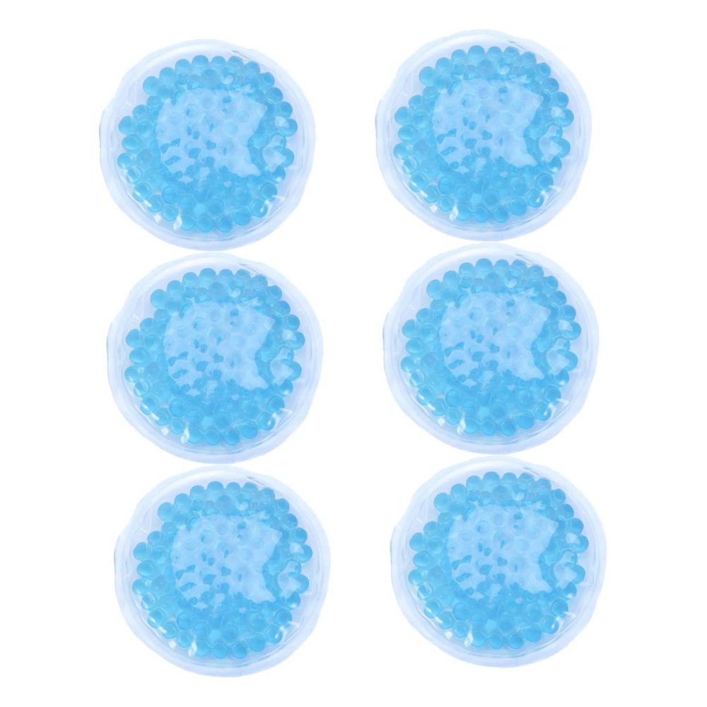 TOVINANNA 6pcs Round Hot-Cold Gel Packs for Injury Heat Pad and Pain Relief, Reusable PVC Compress Pad with Hot-Cold Therapy, for Back Pain and Recovery