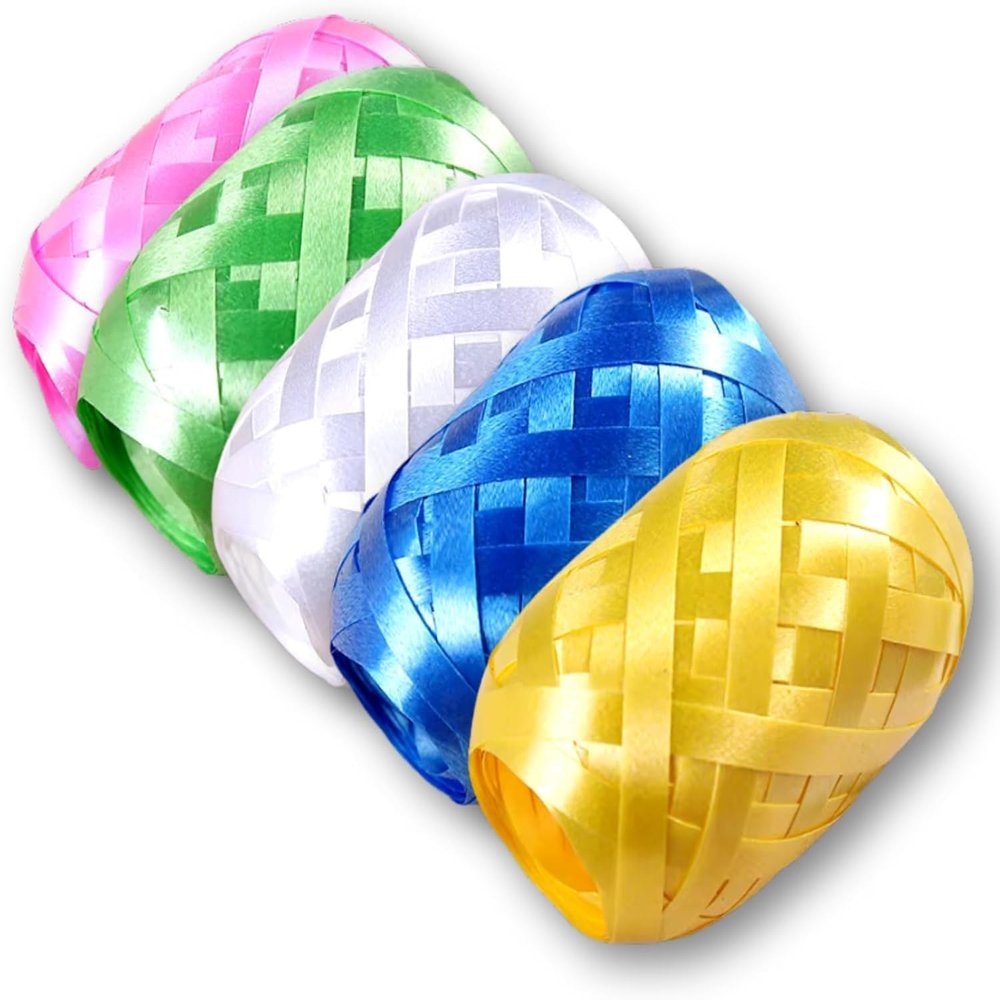 PARENCE.- Pack of 5 Decorative Ribbons 20m Long - Gift Wrapping, Christmas, Birthday Party - 5 Pieces, 20m