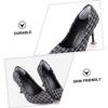 TOVINANNA 4 Pairs Self-Adhesive Anti-Slip Heel Protectors Made of Leather and Latex Sponge, Abrasion Resistant Heel Pads for Warm Shoes and Sports Shoes, Grey view 3