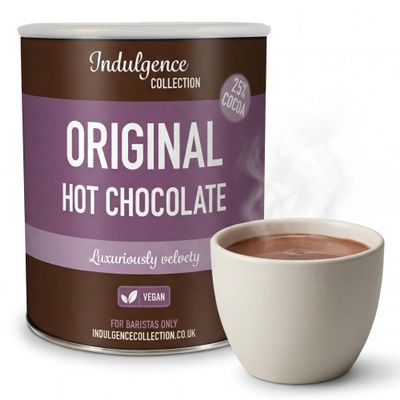 Indulgence Collection Original Hot Chocolate 4x2kg - Premium, Sustainable Cocoa Powder - Rich and Velvety Drinking Chocolates Perfect for Any Occasion - Vegan Friendly