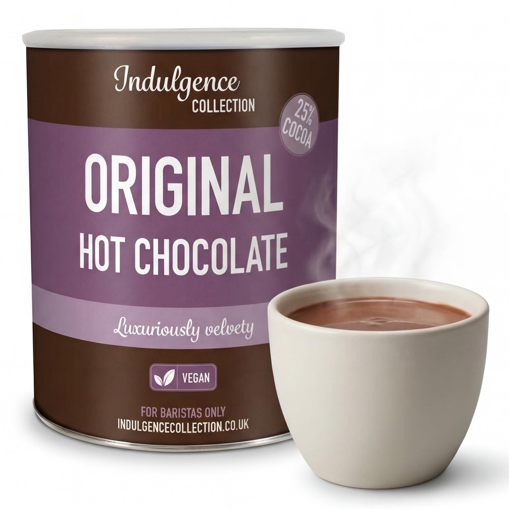Indulgence Collection Original Hot Chocolate 4x2kg - Premium, Sustainable Cocoa Powder - Rich and Velvety Drinking Chocolates Perfect for Any Occasion - Vegan Friendly