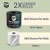 Premium Ultra Soft Organic Bamboo Toilet Paper, Extra Thick 3 Ply Chemical-Free Tissue Paper, Non-Toxic and Chlorine-Free, Sustainable Septic Safe Toilet Paper, 12 Mega Rolls by GoTo Wipes view 2