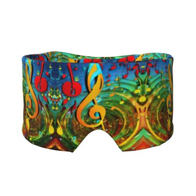 Music Note Print Sleep Eye and Ear Muffs for Sleeping with Adjustable Strap for Travel Nap Shift Work Office