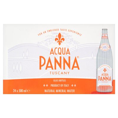 Acqua Panna Still Natural Mineral Water Glass Bottles 500ml (Pack of 24)