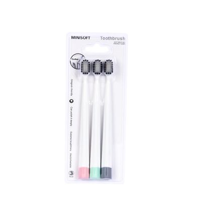 3 Pieces Toothbrush Portable Rotation Toothbrushes Wide Head Tooth Brush with Protective Cover Family Oral Health Care Travel Outing