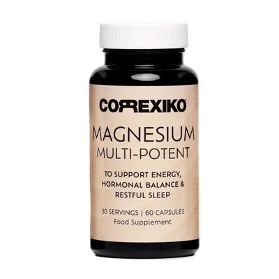 CORREXIKO Multi-Potent Magnesium Capsules - 300mg Serving Magnesium Bisglycinate Supplement - High Absorption Glycinate Tablets - High Strength for Sleep Aid & Energy - 60 Capsules, 1 Month Supply