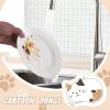 NevPuose Cat Shaped Sponge, Cat Sponges for Tableware, Cute Cellulose Sponges Made of Wood Pulp, Sponge for Dishwashing, Soft, Scratch- with Lanyard for Cleaning view 2
