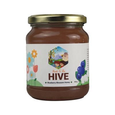 Back to the Hive BLUEBERRY BLOSSOM RAW HONEY 454g, Antioxidant & Mineral Rich, 100% Pure Raw Natural Honey, Unpasteurised, Unfiltered Single Origin, Back to the Hive Raw Honey