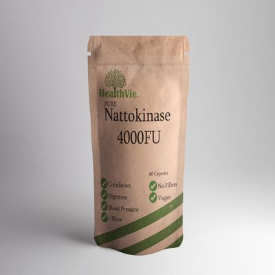 HealthVie Pure Nattokinase 4000FU, Vegan Circulation Support, 60 Capsules