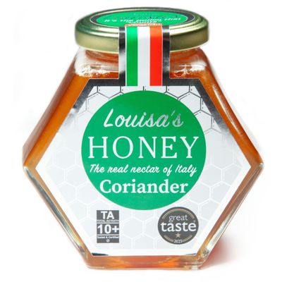 Louisa's Corriander Honey | Award-Winning Italian Raw & Pure Honey | TA 10+ (MGO 263+) | 100% Traceable | Sustainably Sourced | GMO, Gluten & Allergen Free | 400g