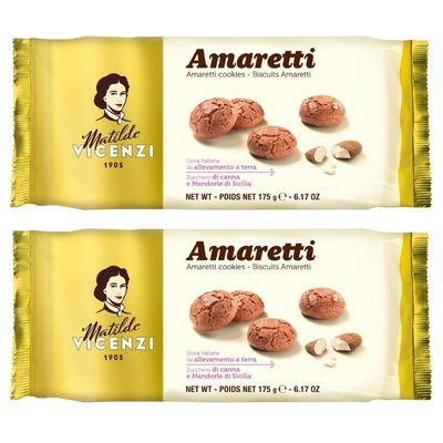 Matilde Vicenzi Amaretti Biscuits Italian Cookies 175g (Pack of 2)