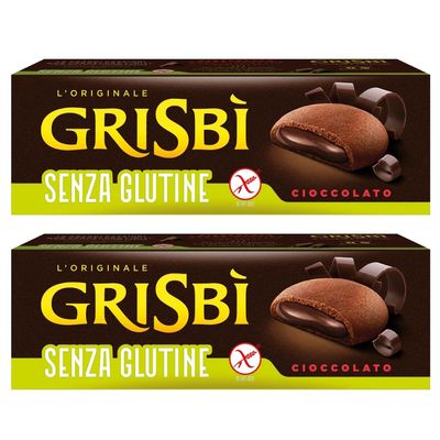 Matilde Vicenzi Gluten Free Grisbi Cream Italian Biscuits Cookies | 2 x 150g Packs (Chocolate)