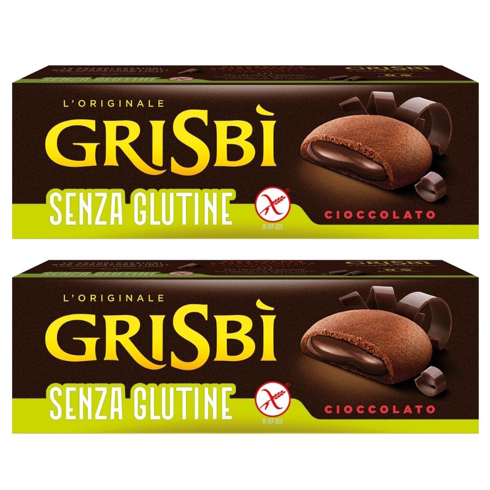 Matilde Vicenzi Gluten Free Grisbi Cream Italian Biscuits Cookies | 2 x 150g Packs (Chocolate)