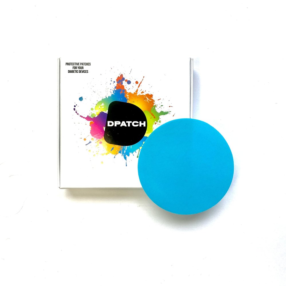 DPatch Smooth Material Cover Patches for Guardian 4 CGM Sensor - Waterproof, Unique Non-Stick Centre, Breathable, Long-Lasting Adhesion for Your Guardian Sensor - 20 Pack (Blue)