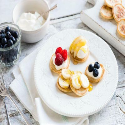 American Style Panqueques Mini Pancakes - Pack of 50 (25 Portions of 2 Units x 40 g) Great for Restaurants and Bakeries