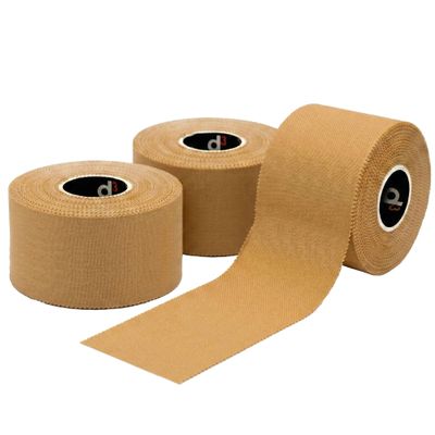 d3 Tan Zinc Oxide Tape 5cm x 10m 3 Rolls Rigid Strapping Tape for Sports Injuries & Blister Prevention - Strong Rayon Joint Support for Elbow, Shoulder, Knees, Rugby, Football, Physio & Medical