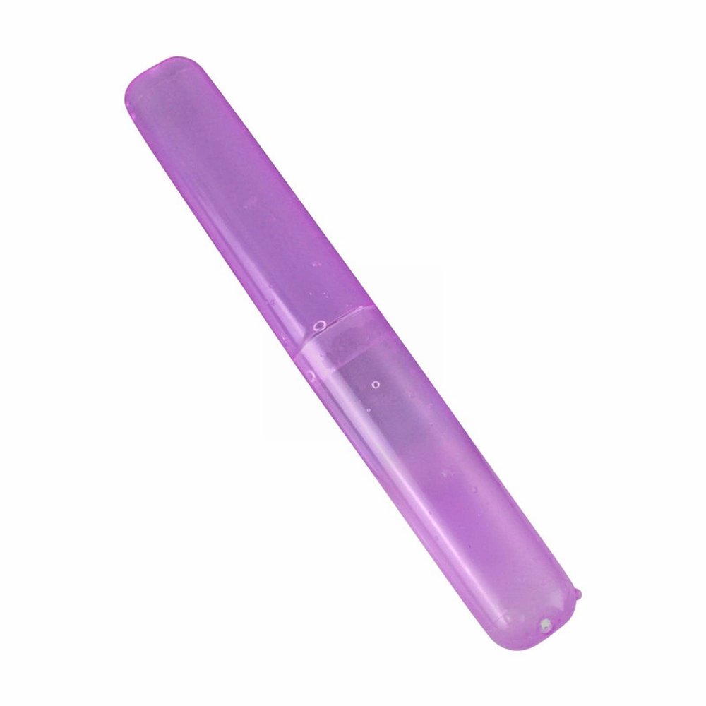 FGUUTYM Toothbrush Case Travel Cover New Tube Plastic Box Multicoloured Set Bathroom Bin with Lid (Purple, One Size)