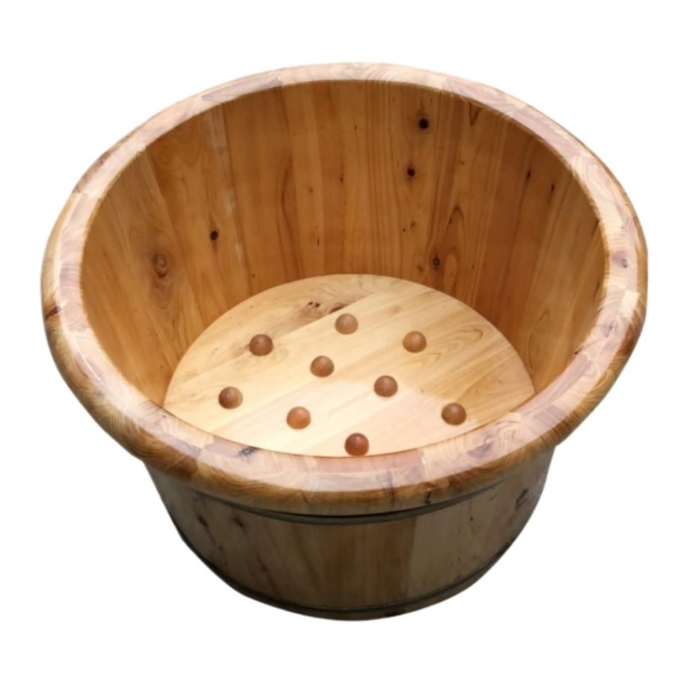 Foot Spa Foot Bath Foot Soak Basin Foot Bath Barrel Natural Wooden Barrel Foot Washing Bucket Leg Barrel Edging Massage Bead Foot Spa for Home