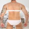 AIEOE Sissy Bikini Set for Men Crossdresser Two Pcs Sissy Outfit Lace Lingerie Sheer Spaghetti Straps Bra and Brief for Gay White view 2
