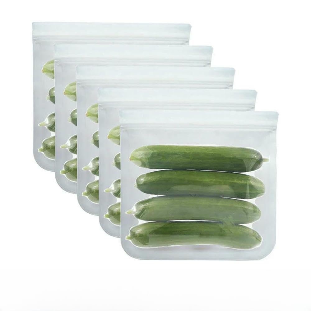 SECWL Reusable Silicone Food Storage Bag Refrigerator Freezer Bag Leakproof Zip Lock Bags Kitchen Organizer Fresh-keeping Wrap