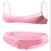 AIEOE Sissy Bikini Set for Men Sexy Sissy Outfit Lace Lingerie Sheer Spaghetti Straps Bra and Brief Crossdresser Two Pcs for Gay Pink view 1