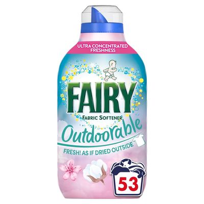Fairy Outdoorable Fabric Conditioner, Cherry Blossom and Nordic Cotton, 53 Washes, Sensitive Skin